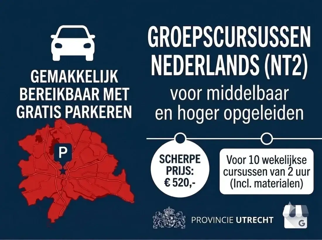 Taalschool Nederlands in Utrecht (NT2 & NT1) maximaal 4 studenten per groep. Tijd voor Taal in Utrecht: centraal gelegen in de provincie Utrecht.